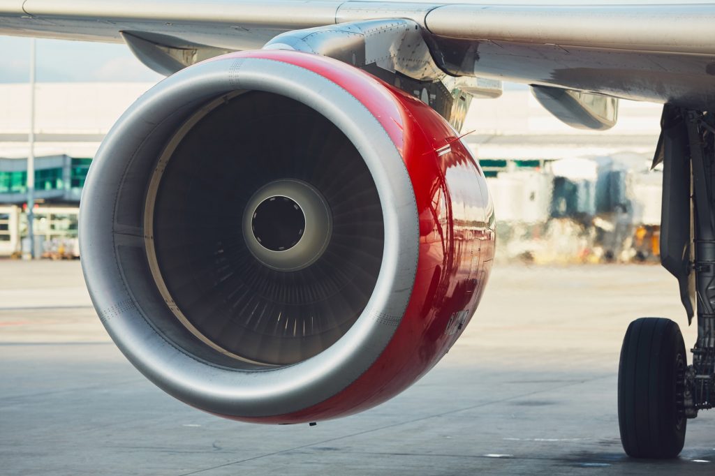 Engine of the airplane